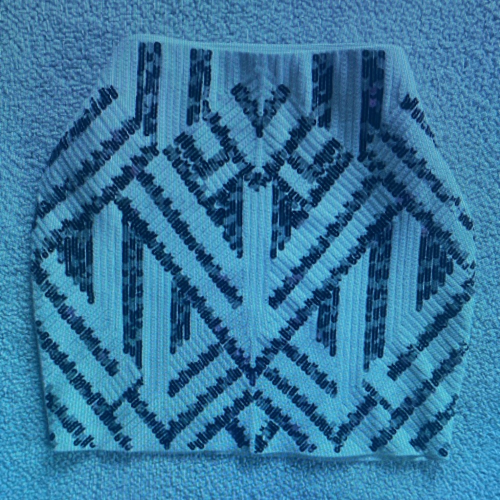 Geometric Patterned Blue and White Skirt
